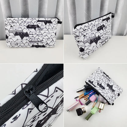 Organizer Toiletry Kit - Cartoon Letter Print Cosmetic Bag for Nurses, Doctors, Travel Makeup Bag, Women's Pencil Case Gift