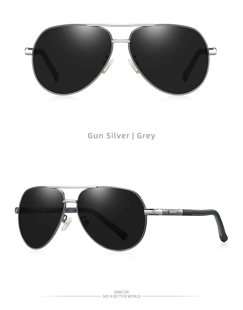 BARCUR Aluminum Vintage Polarized Sunglasses – Classic Men’s & Women’s Driving Shades, UV Protection Eyewear