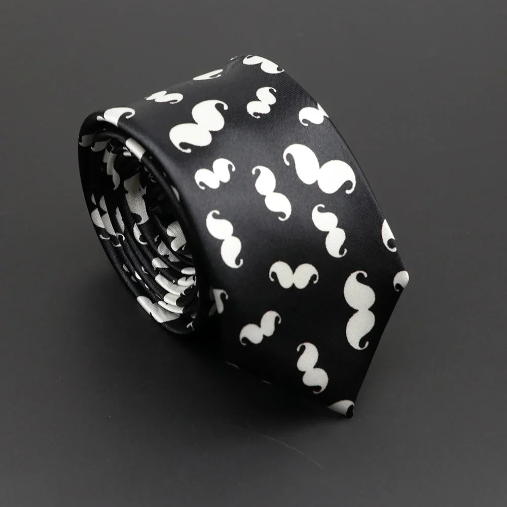 Musical Notes Slim Necktie - Silky Piano & Guitar Print Tie for Men & Women, Elegant Fashion Gift