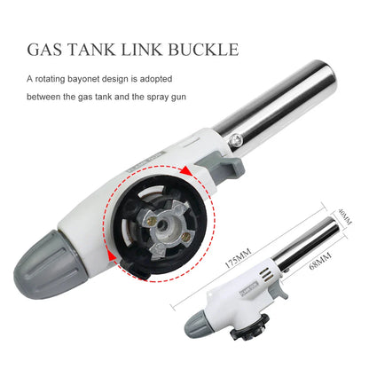 Welding Gas Torch Flame Gun - Butane Auto-Ignition Burner for Soldering, Cooking, Heating, Blowtorch Lighter