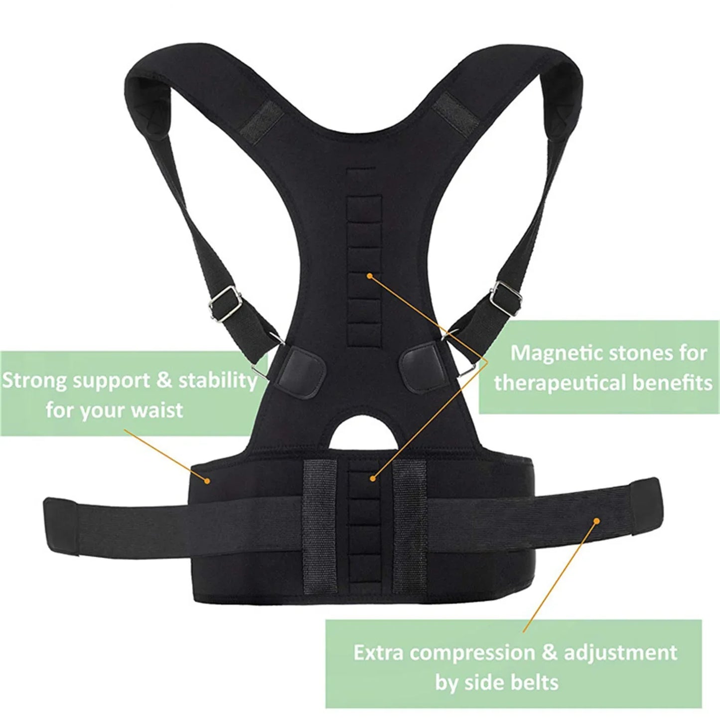 Back Waist Posture Corrector — Adjustable Lumbar Brace & Spine Support Vest for Adults | Comfortable Back Pain Relief Trainer