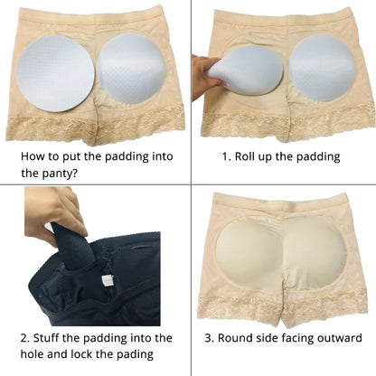 Women's Butt Lifter Panty: Padded Underwear for Fake Buttock Body Shaping - High Waist Tummy Control Hip Panties