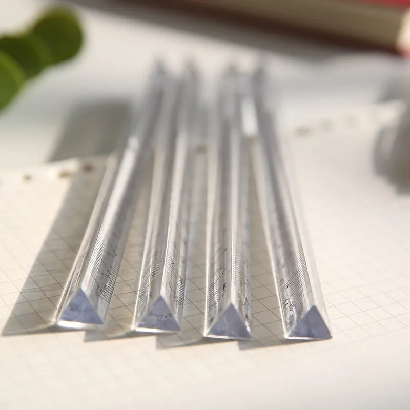 Clear Triangle Ruler: Transparent Stationery Essential for School Supplies - Mohamm 1PC