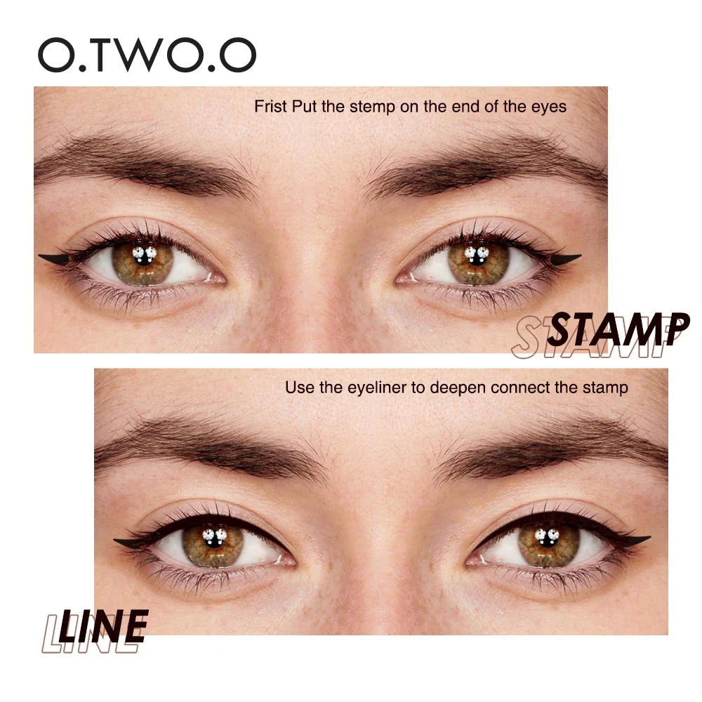 O.TWO.O Black Liquid Eyeliner Pen – Double-Ended Waterproof Fast-Dry Eye Liner for Women