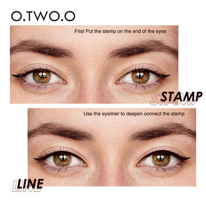 O.TWO.O Black Liquid Eyeliner Pen – Double-Ended Waterproof Fast-Dry Eye Liner for Women