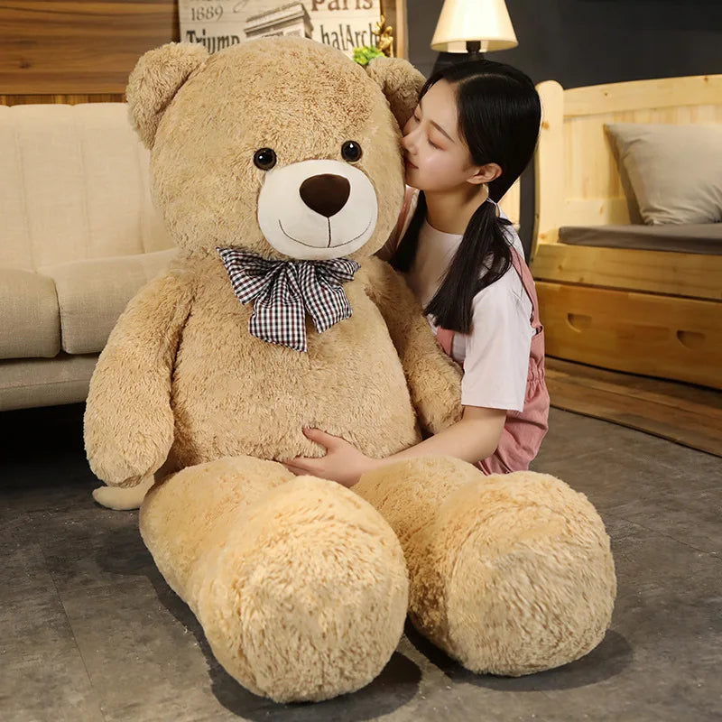 Giant 105cm Soft Teddy Bear Plush Toy - White, Pink, Brown Hugging Pillow Animal Cushion for Children’s Birthday Gift