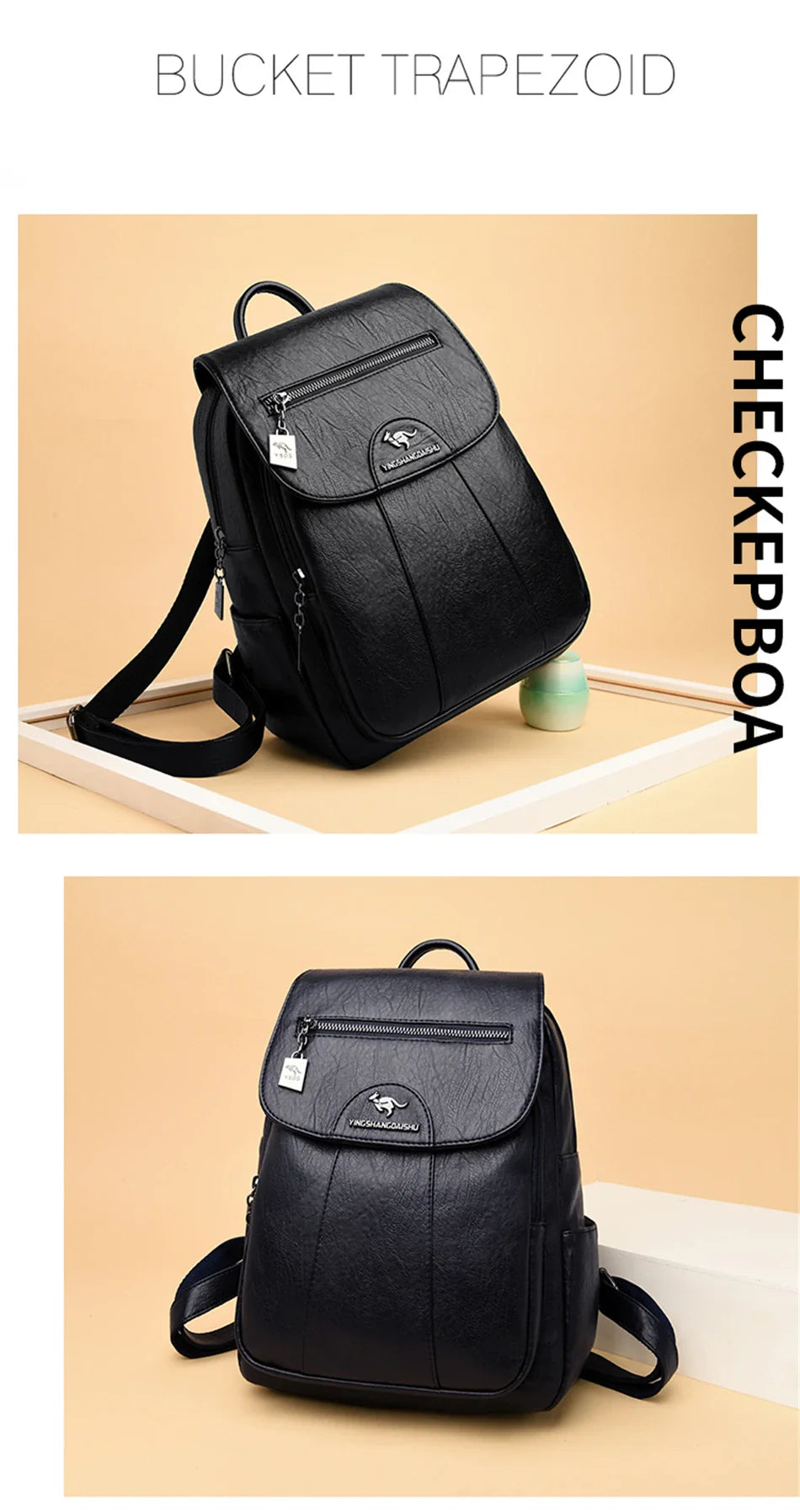Women's Backpack 2022 - High-Quality Soft Leather, Large Capacity, Leisure Travel & School Bag for Teenage Girls - Black Mochila