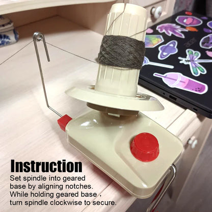 Portable Hand-Operated Yarn Winder: Manual Fiber Wool Winding Machine for DIY Sewing Accessories