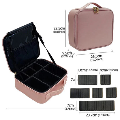 New PU Leather Cosmetic Bag for Women – Multi-Functional Portable Travel Makeup Storage Case