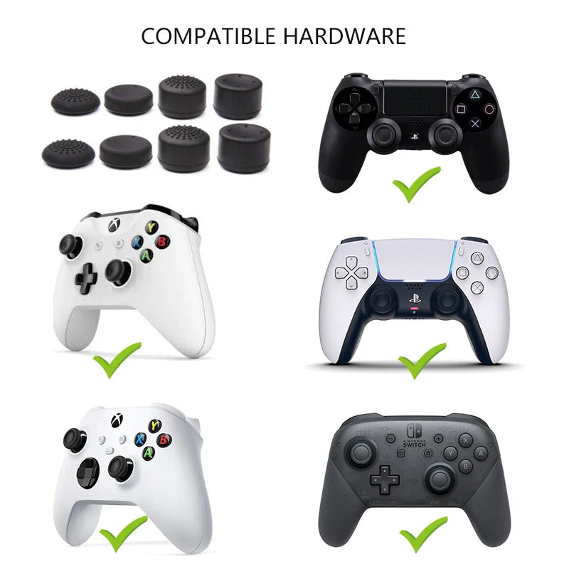 DATA FROG 8pcs Controller Thumb Grip Caps — Silicone Anti-Slip Analog Covers for PS5, PS4 & Xbox Series X/S Accessories