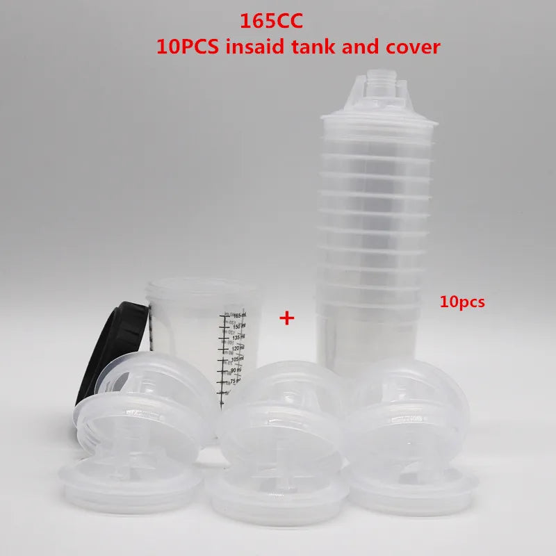 10pcs Bulk Sale Spray Gun Paint Tank Mixing Cup - Disposable Measuring Cup Type H/O Quick Cup - 165/400/600ml