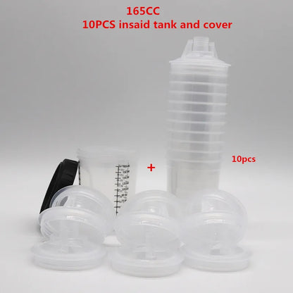 10pcs Bulk Sale Spray Gun Paint Tank Mixing Cup - Disposable Measuring Cup Type H/O Quick Cup - 165/400/600ml
