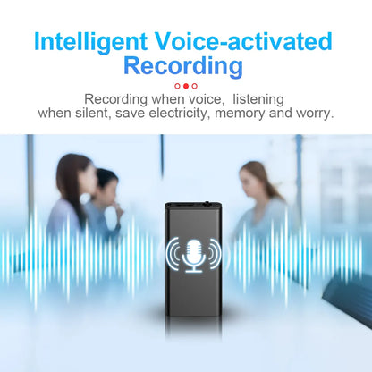Ultra-Thin Mini Voice Recorder - 4-32GB Digital Sound Activated Dictaphone with Noise Reduction - 8GB MP3 Player Included