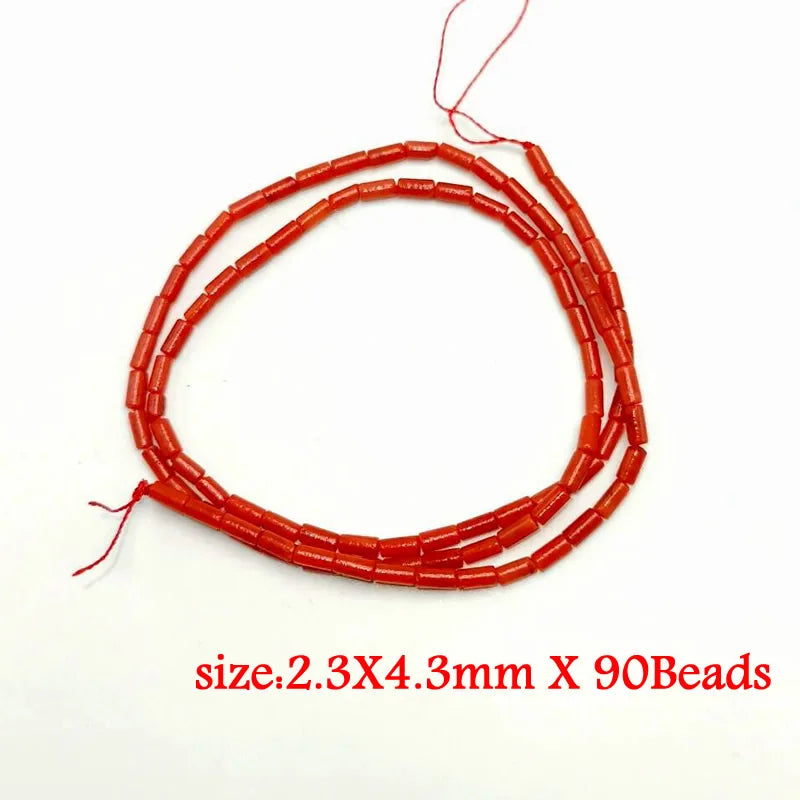 Natural Cylindrical Coral Beads – Irregular Loose Jewelry Making Beads for DIY Bracelets, Necklaces & Charm Accessories