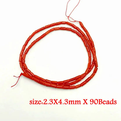 Natural Cylindrical Coral Beads – Irregular Loose Jewelry Making Beads for DIY Bracelets, Necklaces & Charm Accessories