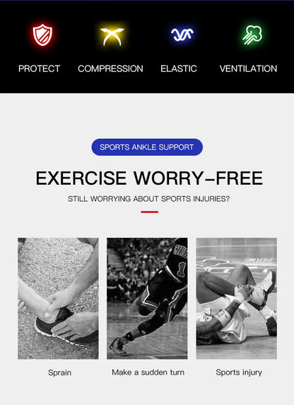 1/2 Pcs Breathable Ankle Support Compression Sleeve — Injury Recovery Joint Pain Sports Socks