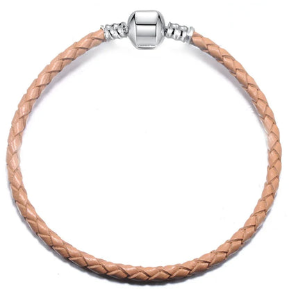 BAOPON 9-Color Leather Charm Bracelet - DIY Chain Jewelry Gift for Women & Girls
