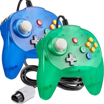 [New Version] 2-Pack N64 Mini Gamepad – Plug & Play Joystick for Nintendo 64 Console (Japan Design)