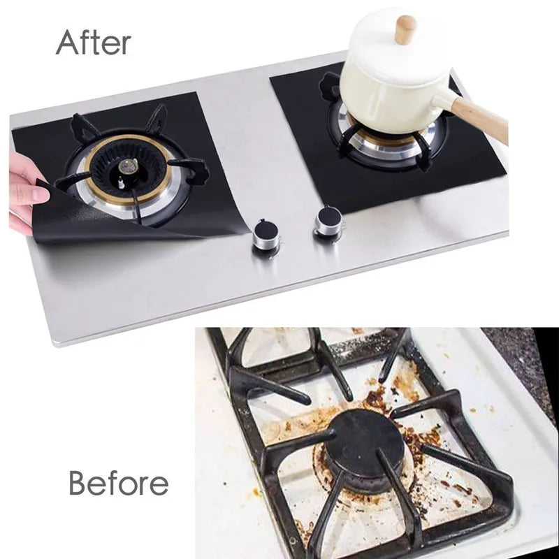Gas Stove Protector Mats – 1/4/6/8PCS Cooker Liner for Kitchen Stovetop Cleaning