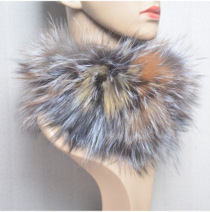 2025 Real Fox Fur Scarf and Headband – Luxury Winter Neck Warmer for Women, 100% Natural Fur, Elastic Ring Muffler