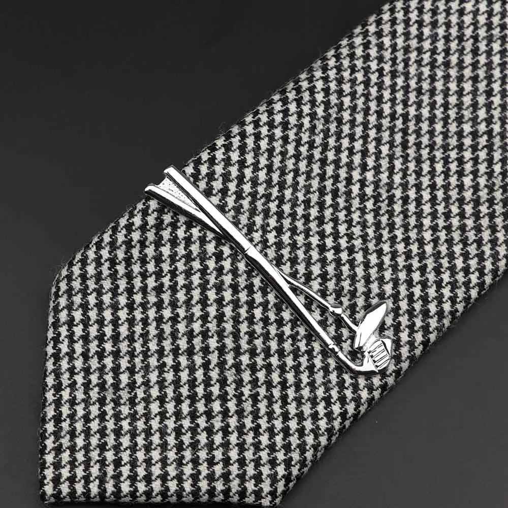 Men’s Stainless Steel Tie Clip - Car Airplane Fork Spoon Shape Necktie Pin Gift Accessory