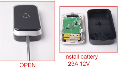 Waterproof Wireless Doorbell — AC 100V-240V EU Plug, Smart Remote Control, Battery Included, Plug & Play