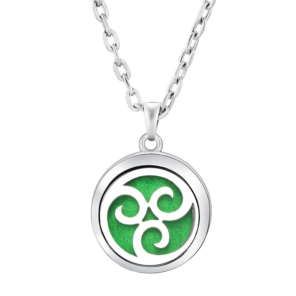 Stainless Steel Tree of Life Aromatherapy Necklace – Essential Oil Diffuser Pendant for Women