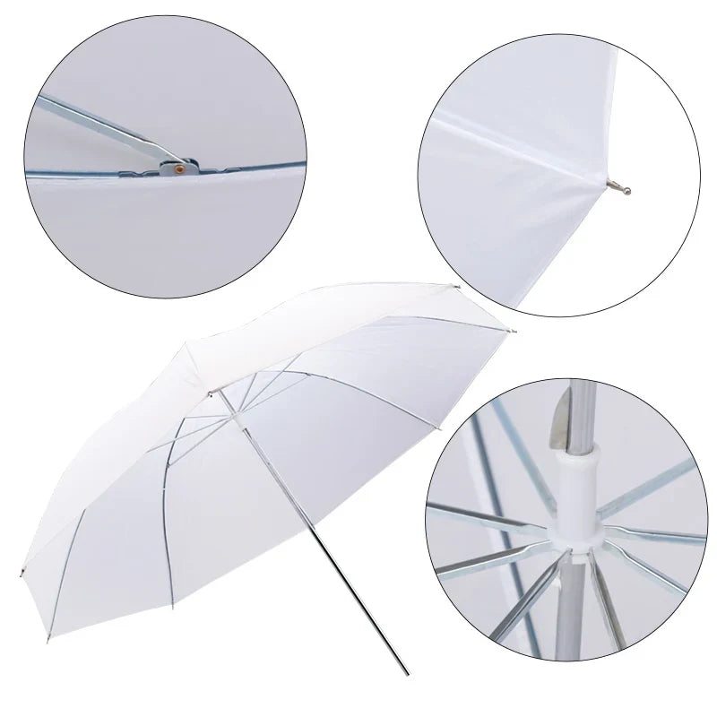 4-Pack 33"/83cm Soft White Translucent Umbrellas — Photo & Video Studio Lighting Diffusers for Photography Flash