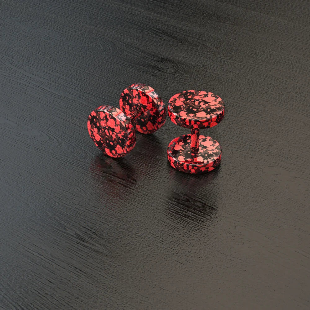 Stainless Steel Stud Earrings & Ear Plugs — Faux Punk Barbell Tunnels, Fake Piercing Gauges for Men & Women Body Jewelry