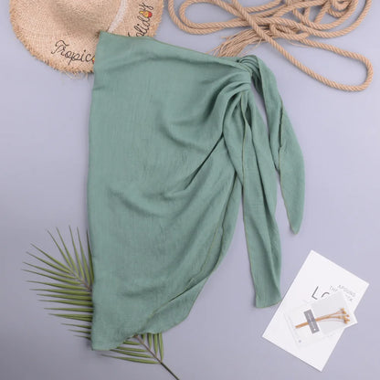 Women’s Solid Beach Pareo – Sexy Bikini Cover-Up Wrap Skirt Sarong for Swimwear & Beachwear