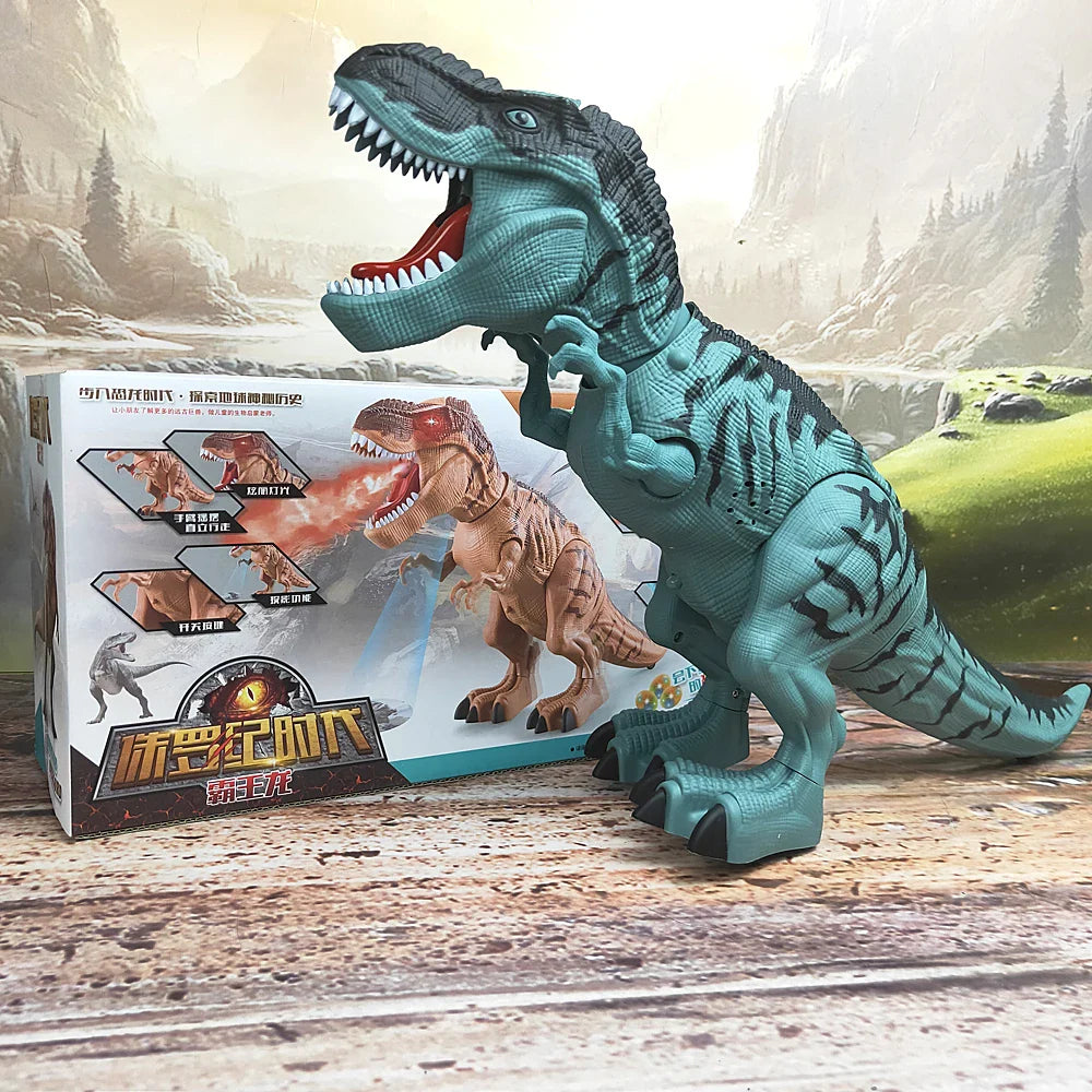 Large Electric Walking Dinosaur Toy – Spray, Lay Eggs, Light, and Sound Features | Mechanical Dinosaur Robot Model for Kids