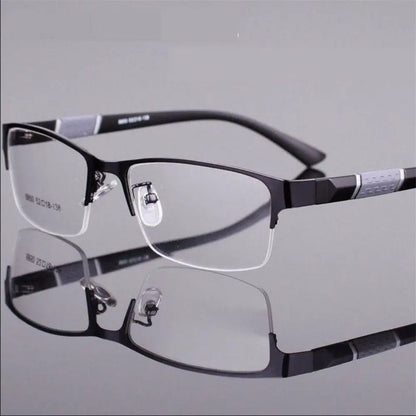 Metal Anti-Blue Light Reading Glasses – Farsighted Eyewear for Men, Business Style with Diopters +0.0 to +4.0
