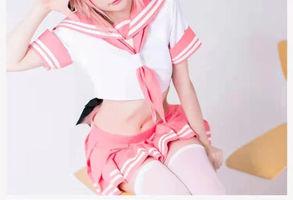 Fate Grand Order Astolfo Cosplay Costume – Fate Apocrypha Rider JK Uniform Sailor Suit Skirt for Women, Halloween