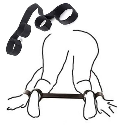 Adjustable BDSM Bondage Set – Handcuffs, Ankle Cuffs & Open Leg Restraints for Couples, Adult Fetish Games for Women