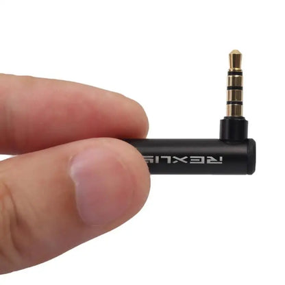 3.5mm Male to Female Right Angle Audio Adapter – 90° Headphone Mic Jack for Android, iPhone, PC & Laptop