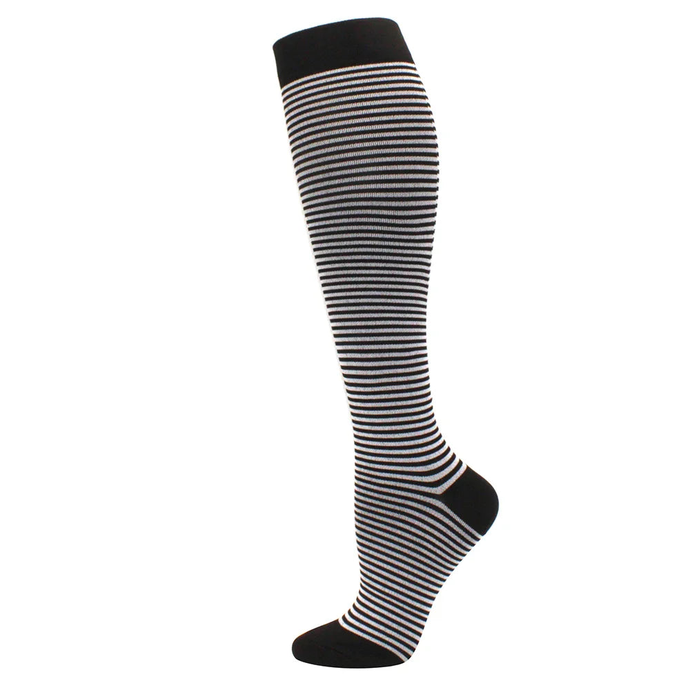 Compression Support Socks for Men & Women – Running Nursing Stockings for Edema, Varicose Veins & Blood Circulation Sports Wear