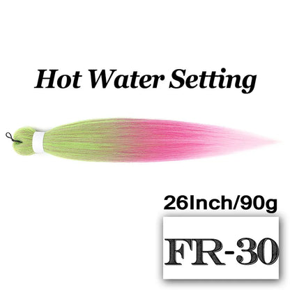 26-Inch Pre-Stretched Braiding Hair Extensions – Synthetic Afro Crochet Braids for DIY, Jumbo Braid in Purple, Pink, Peach & Red
