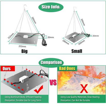 1000W/2000W LED Full Spectrum Plant Grow Light: Hydroponic Growing Lamp for Indoor Plants - Ultrathin Panel Design for Phyto Veg and Flower Growth