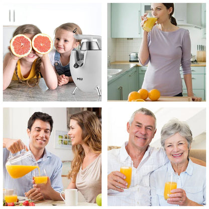 MIUI 850W Citrus Juicer - Stainless Steel Orange & Lemon Electric Juicer with Hard-Core Press and Aluminum Die-Casting Handle