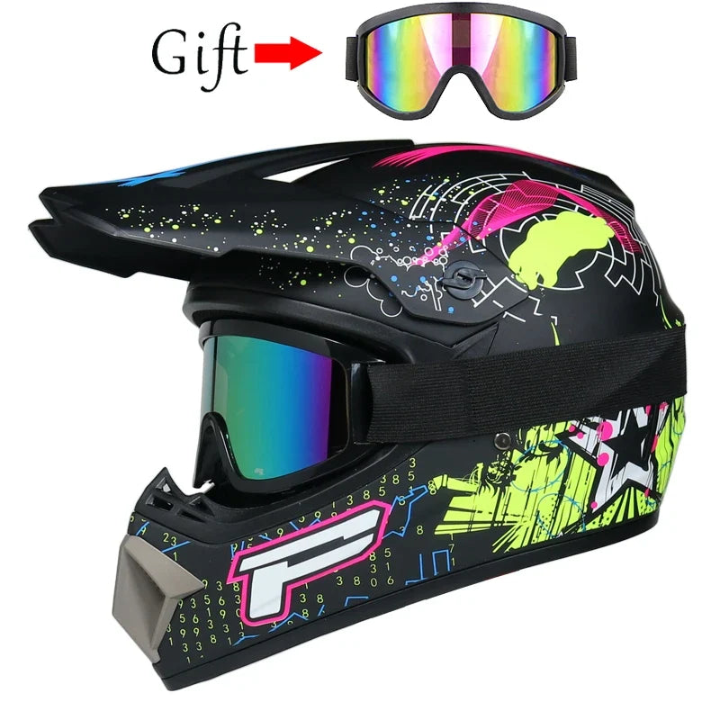 Children's Motorcycle Helmet - Off-Road Motocross Bike Helmet for Downhill & Cycling
