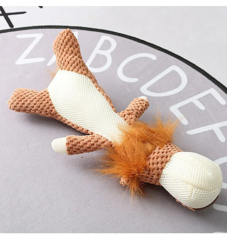 Plush Cartoon Puppy Dog Toy – Chew & Squeak Toy for Small Dogs, Teeth Grinding Pet Accessory