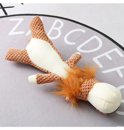 Plush Cartoon Puppy Dog Toy – Chew & Squeak Toy for Small Dogs, Teeth Grinding Pet Accessory