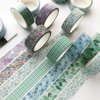 Green Plant Floral Washi Tape – DIY Decorative Adhesive for Scrapbooking, School, & Handmade Crafts