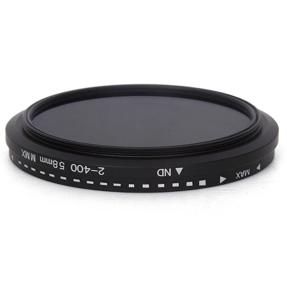 Adjustable ND Filter ND2–ND400 — Variable Neutral Density Fader for Camera Lens (37–82mm)
