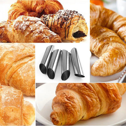 Premium Stainless Steel Baking Cones Set - 6/12/24 Piece Horn Pastry Roll Cake Mold Kit for Spiral Baked Croissants, Cookies, and Desserts - ZXH