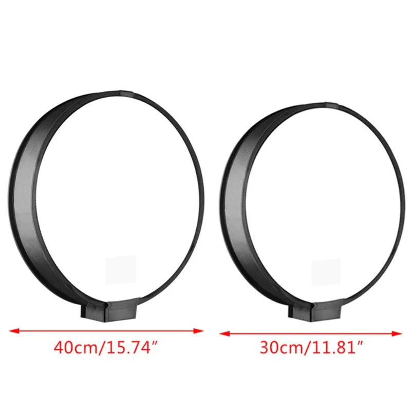 30cm/40cm Universal Mini Round Softbox – Portable Flash Diffuser for DSLR Cameras & Speedlite Photo Shooting