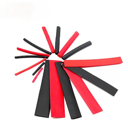 150pcs Heat Shrink Tube Kit – 2:1 Polyolefin Insulation Sleeving for Wire & Cable, Red/Black with Storage Box