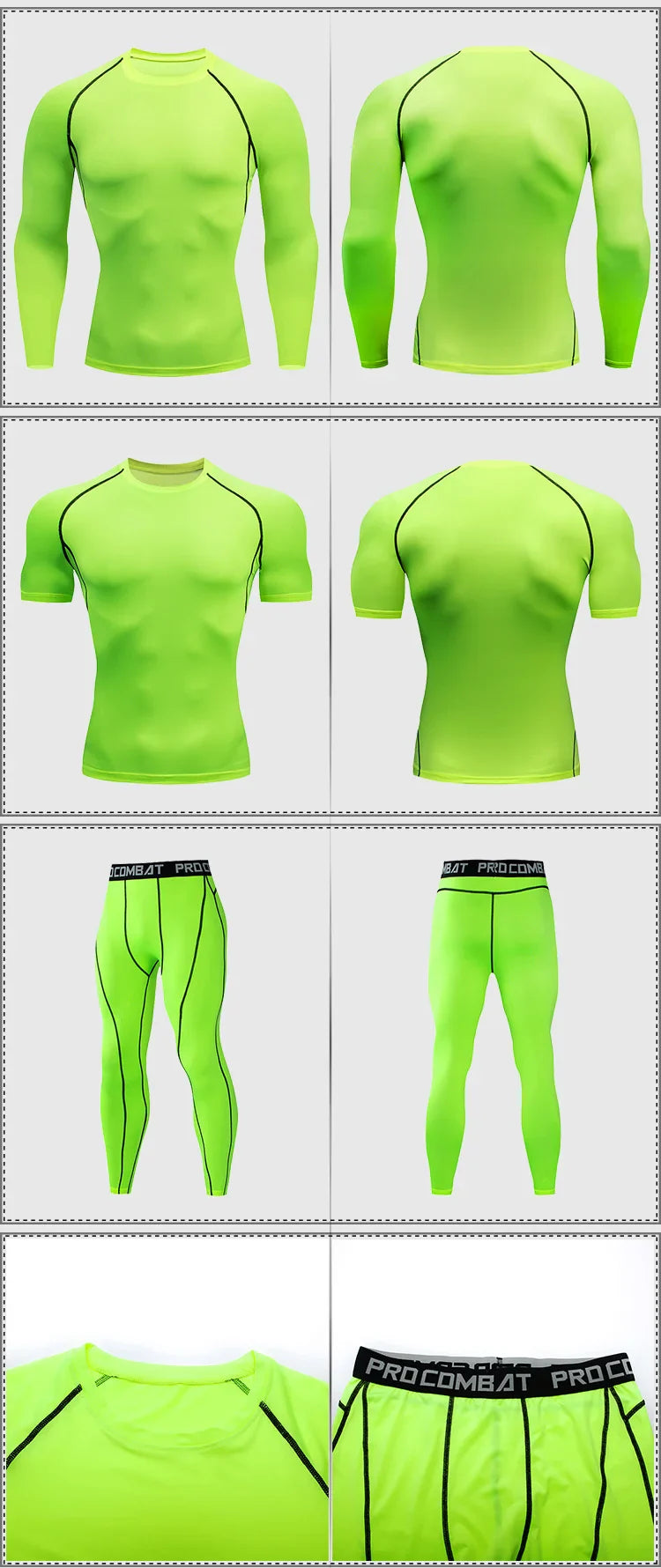 2-Piece Men’s Compression Sportswear Set — Gym, Yoga, Workout & Jogging Tracksuit