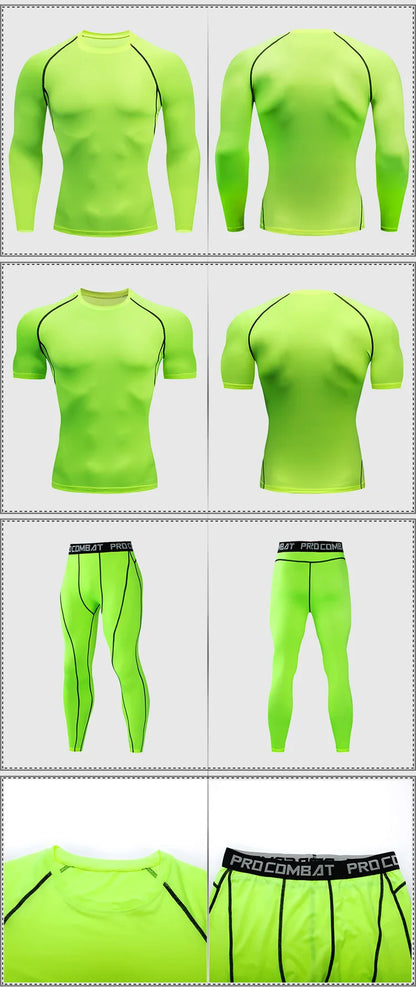2-Piece Men’s Compression Sportswear Set — Gym, Yoga, Workout & Jogging Tracksuit