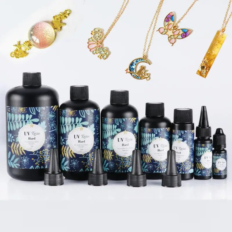 Hard UV Resin Glue - Crystal Clear Ultraviolet Curing Epoxy Resin for DIY Jewelry Making & Craft Projects